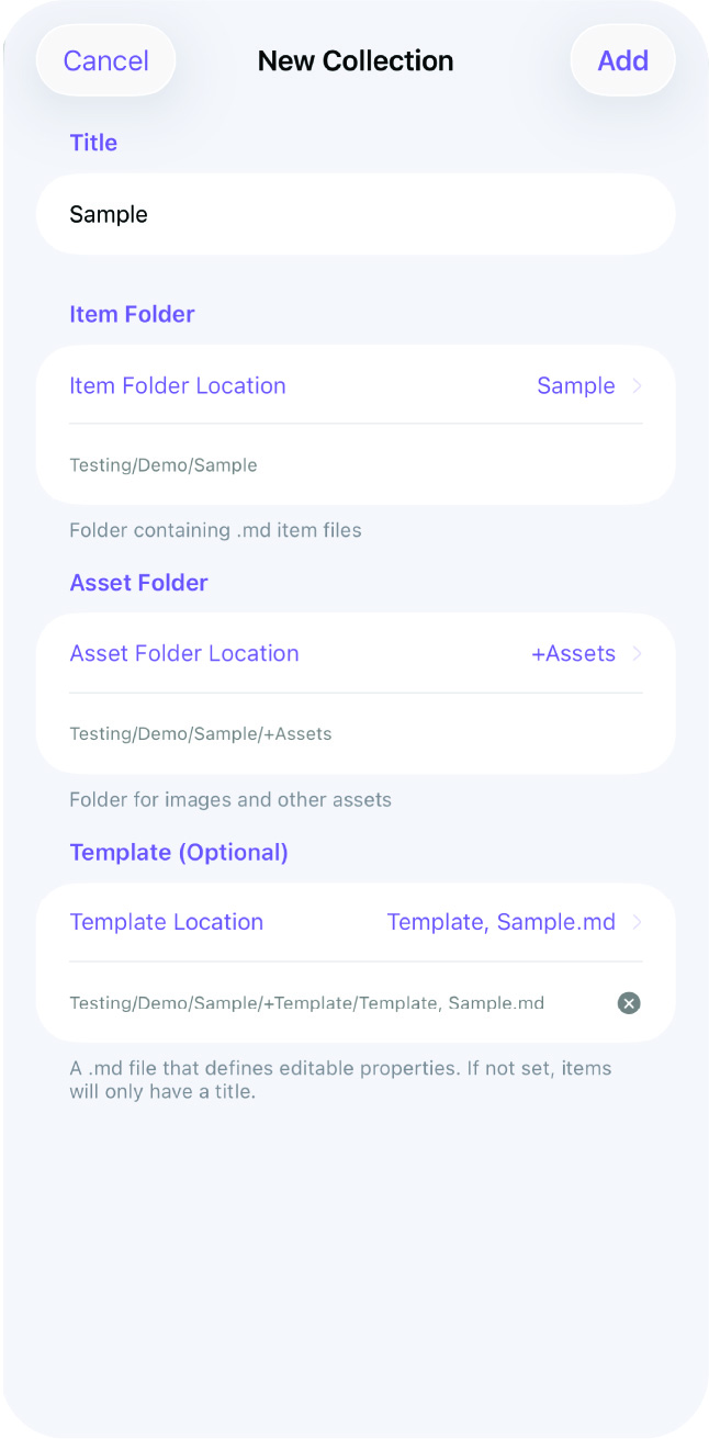 Add Collection Filled in