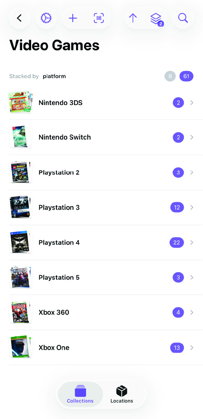 Collection Item stacked by platform view